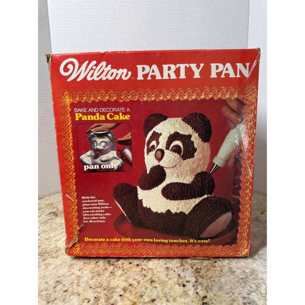 Wilton Party Pan Vintage 1978 3D Panda Cake Mold Set 2105-603 Aluminum